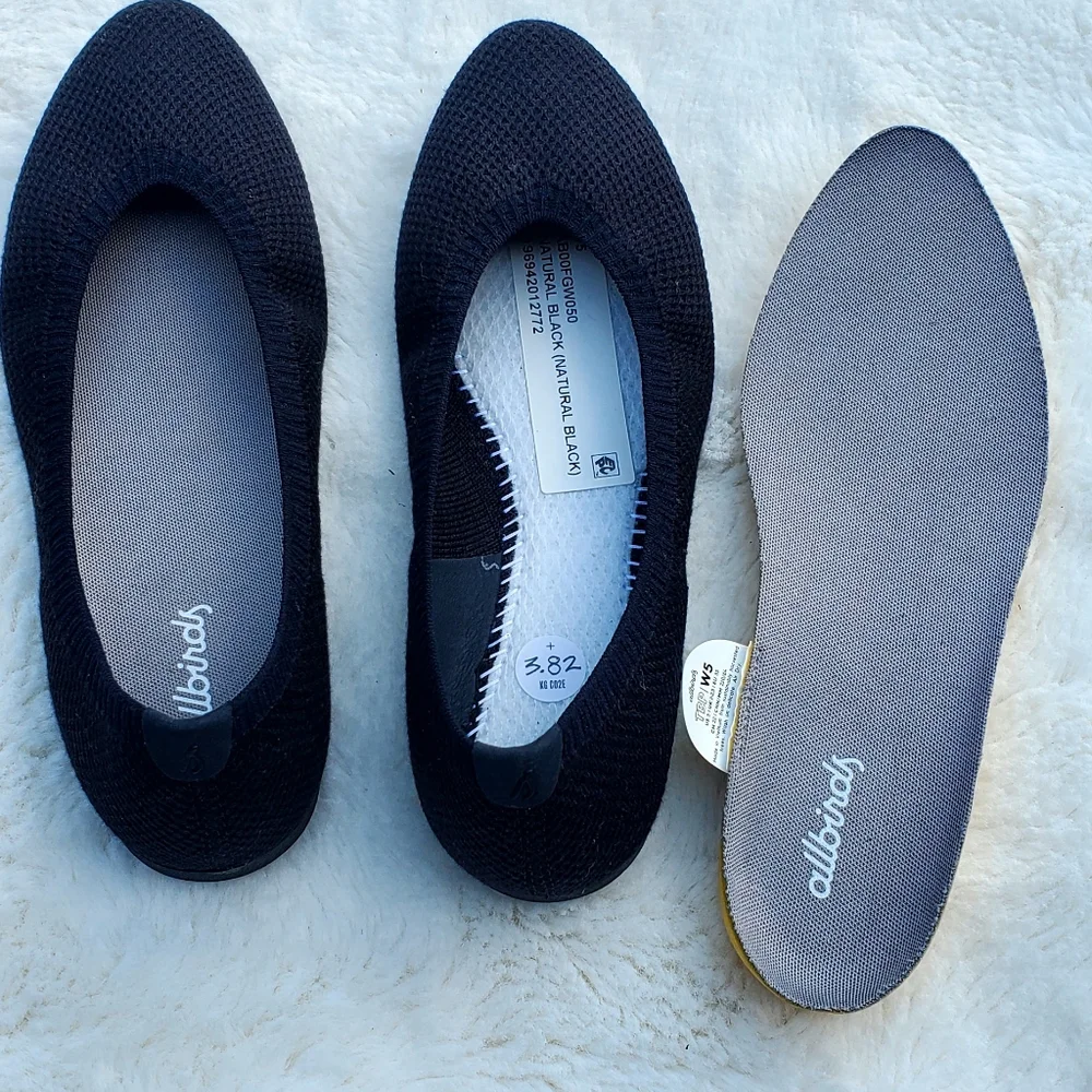 Allbirds Women's Black Flats Size 5 - Picture 5 of 8